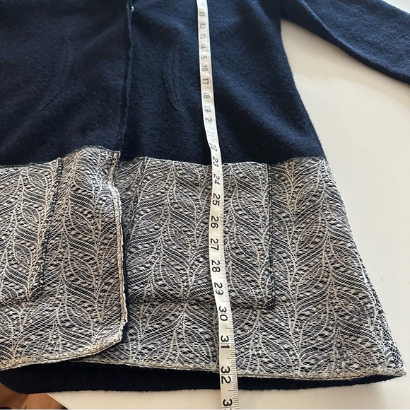 Anthropologie Angel of the North Woman M Soft Lightweight Wool Coat Navy Blue - Picture 4 of 9